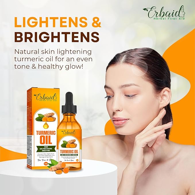 Turmeric Oil – Dark Spot Facial Serum for Face & Body – Natural Skin Brightening Serum & Hyperpigmentation Treatment – Turmeric Glow Serum Cleanses, Fights Acne, Evens Tone, Scars – for All Skin Types