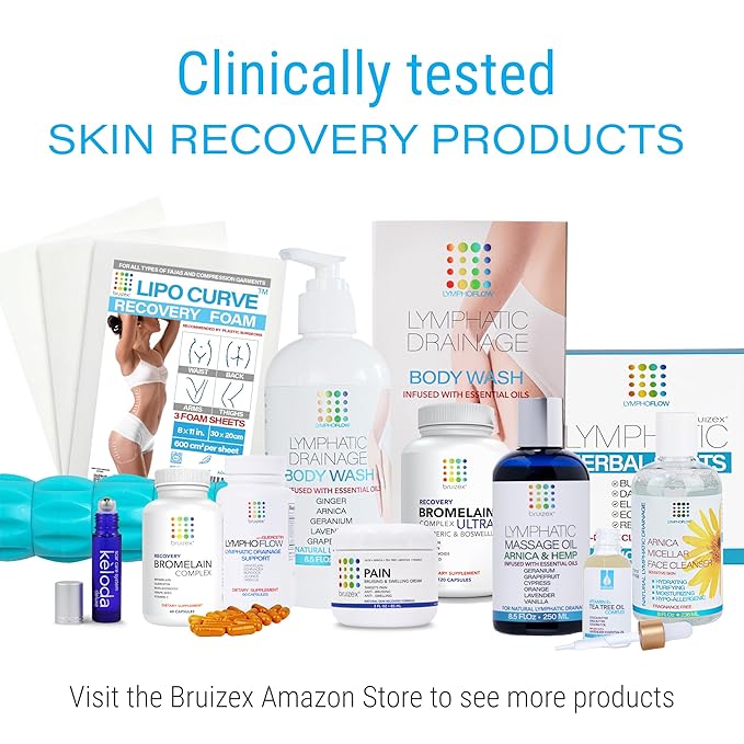 Bruizex Fibrosis Care Cream After Liposuction and BBL Use with Lymphatic Drainage Massage After 360 lipo, Brazilian Butt Lift, Tummy Tuck Works with MLD Body Massager Tools, Faja, lipofoam, 4 Oz