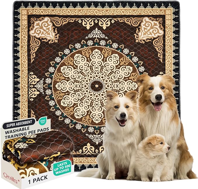 Washable Pee Pads, Super Absorbent Puppy Pads, 2 Pack 72"x72" | Reusable Dog Training Pads, Leakproof With Waterproof Non-Slip Backing For Crates, Floors, Indoor Potty & Furniture