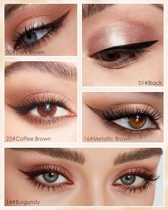 10 Pcs Gel Eyeliner Pencil Set, Black Brown Burgundy Waterline, Waterproof Eye Liner Pencils for Older Women, Long Lasting Smudge Proof Eyeliner Eyeshadow Stick, Matte Makeup Pen with Sharpener-Set B