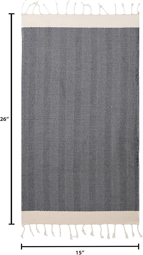 BAY LAUREL Turkish Hand Towel – Pack of 2 | Soft & Absorbent Decorative Towels for Bathroom, Hand, Face, Hair, Gym, Yoga, SPA, Kitchen & Tea | Boho Decor (Dark Gray, Herringbone 15x26 Inches(Set of 2)
