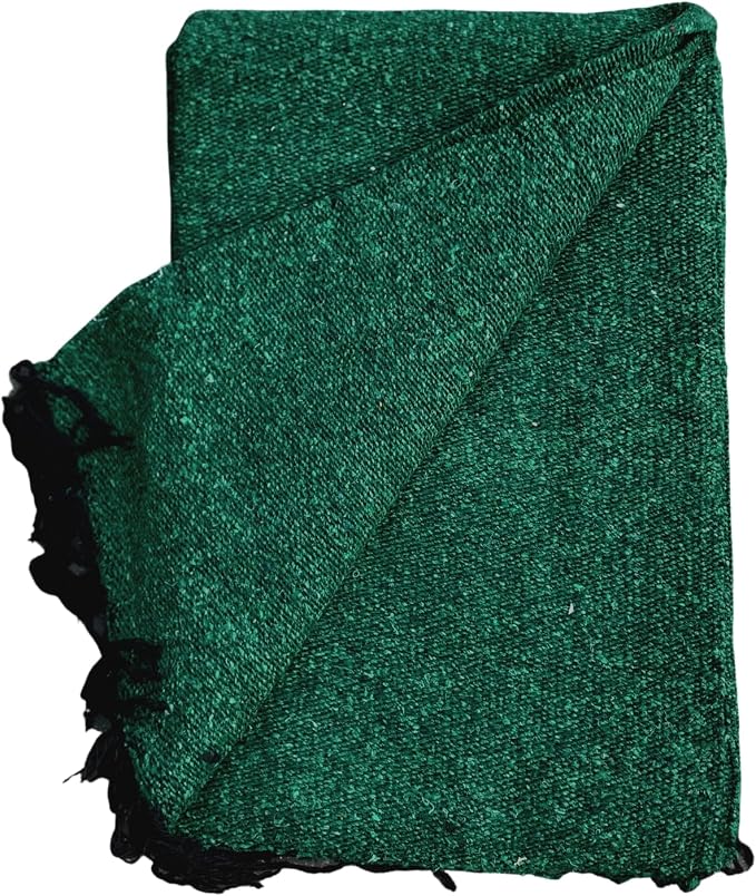 Open Road Goods Solid Color Mexican Yoga Blanket – Large Handwoven Throw for Yoga, Beach, Camping or Home – Soft and Durable Cotton Blend