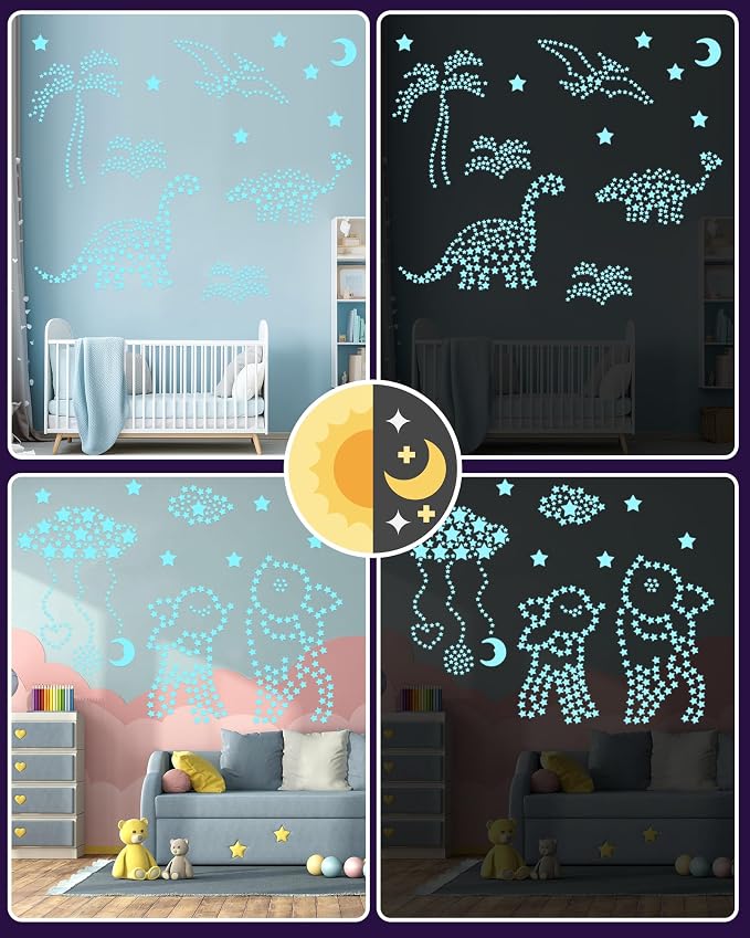 201 Pcs Glow in The Dark Stars Stickers, Boys Room Bedroom Ceiling Decor | Boys Girls Room Decor, Stars for Ceiling, Stocking Stuffers for Kids 8-12, Wall Stickers, Star Stickers, Ceiling Decor