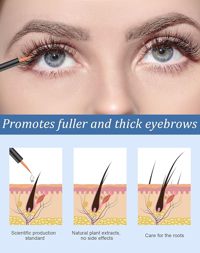 Eyelash Growth Serum for Longer, Thicker Lashes, Eyebrow Growth Serum, Natural | Plant-Based Formula | Promotes Lash Growth & Strength | Safe & Effective Lash Enhancer (5ml) B