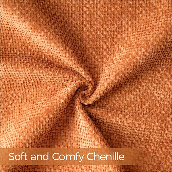 a moment Fall Orange Chenille Throw Pillow Covers 20x20 Inch Pack of 2 Modern Decorative Throw Pillow Covers Farmhouse Cross Covers Home Decor for Sofa Bedroom Living Room