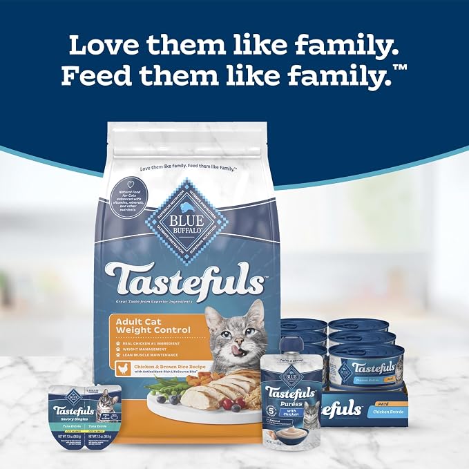 Blue Buffalo Tastefuls Chicken Weight Control Dry Cat Food, 15 lb | Real Chicken First, Adult Formula, No Chicken By-Product, Corn, Wheat, or Soy