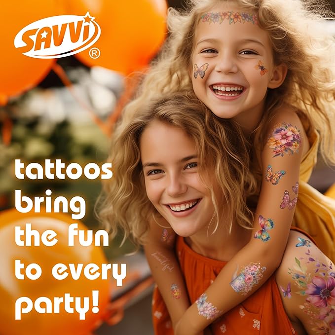 Savvi - 50 My Little Pony Temporary Tattoos: Skin-Safe Ink, Great for Birthday Parties, Gifts for Boys and Girls Ages 4-12+, Made in the USA [6 sheets, 50 count]
