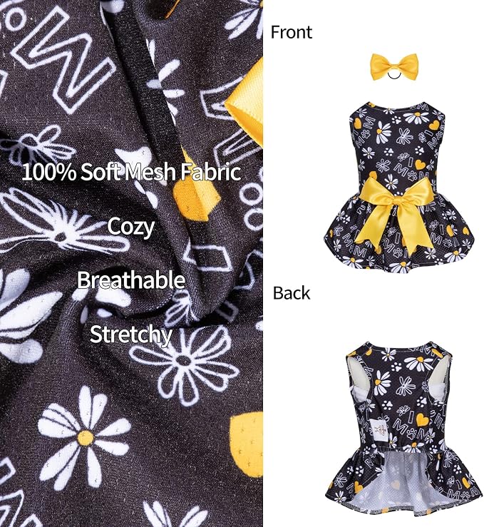 CuteBone Dog Mesh Dress Puppy Sundress Pet Outfit Summer Fashion for Small Dogs Girl Cat Clothes