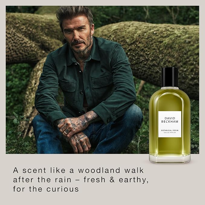 David Beckham Collection Botanical Resin Eau de Parfum 3.3 fl oz (Pack of 1), Notes of Grapefruit, Ginger, and Sandalwood, Men's Fragrance, Long Lasting, Everyday Fragrance, Travel Size