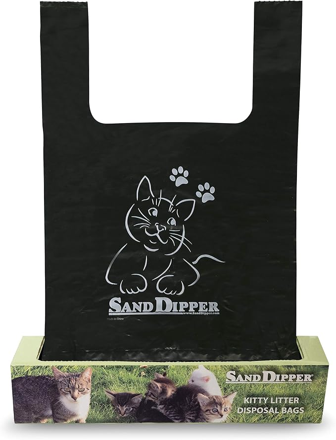 Sand Dipper Cat Litter Waste Bags | Strong Thick Odor Sealing (Medium 50 Roll) (Pack of 2)