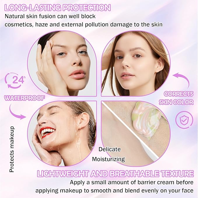 One Step Color Corrector,Color Correcting Facial Serum,Invisible Pore Face Makeup Primer,Oil Control Isolation Cream,Moisturizing Concealer Foundation for Women