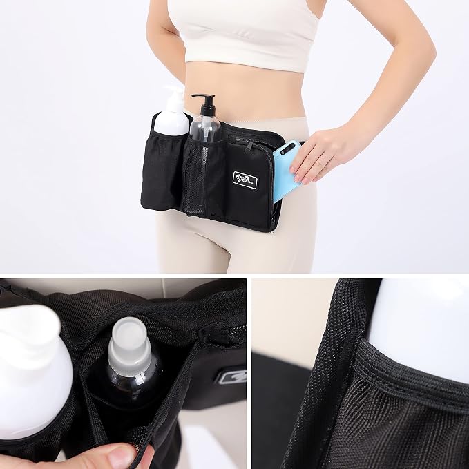 Massage Bottle Bag Massage Therapist Holster Massage Lotion Holster Massage Oil Holster（YR-3KD-Black）