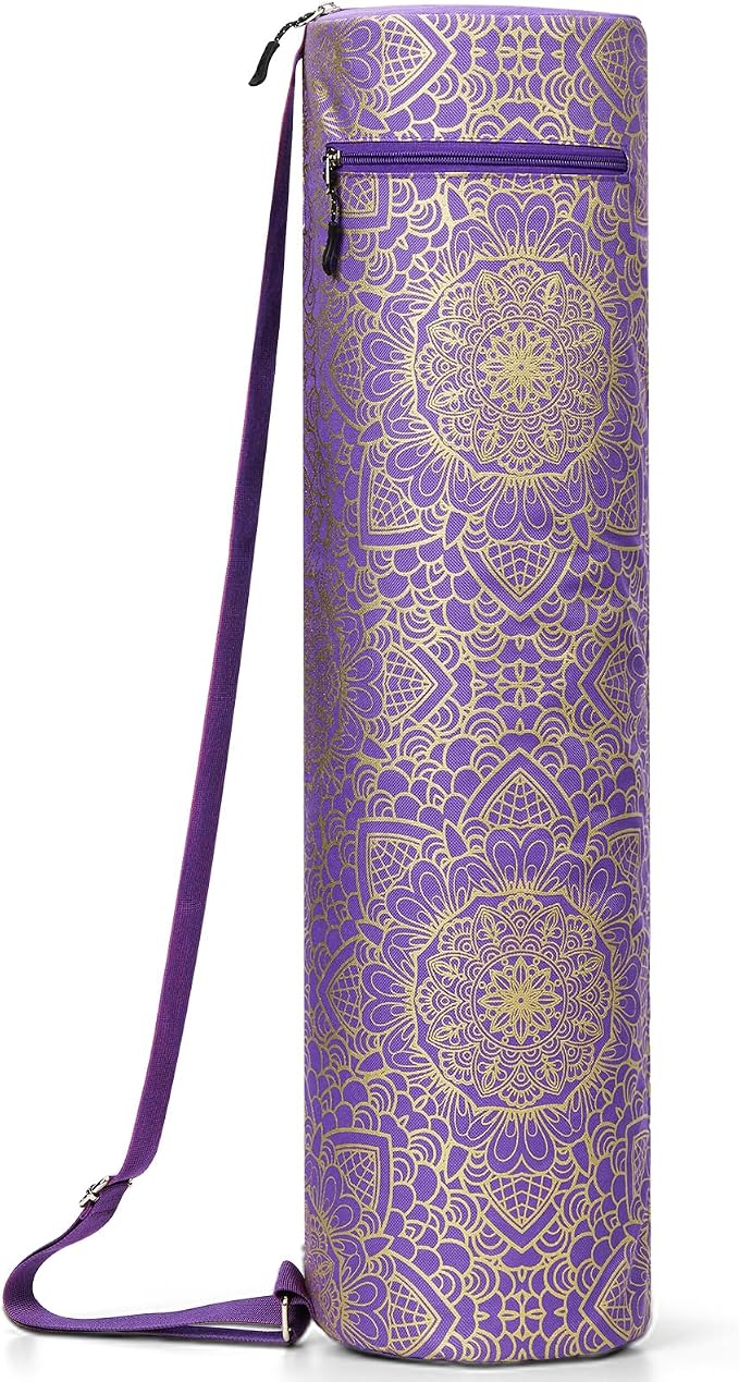 Gonex Yoga Mat Bag, Yoga Mat Carrier Full-Zip Exercise Yoga Mat Carry Bag for Women Men with 2 Multi-Functional Storage Cargo Pockets Extra Wide Adjustable Shoulder Strap