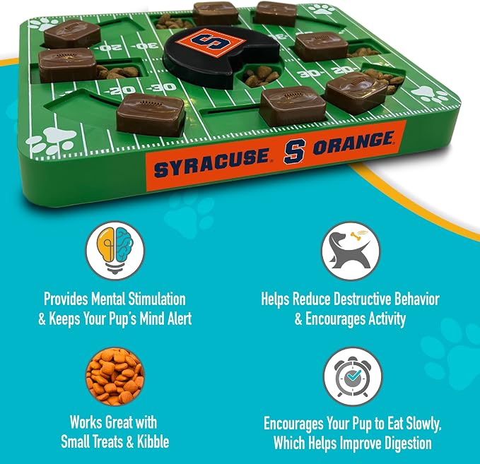 Pets First NCAA Syracuse Orange Puzzle Toy, Puzzle Treat Dog Toy, Interactive Dog Treat Toy, Dog Puzzle Feeding Slow Toy