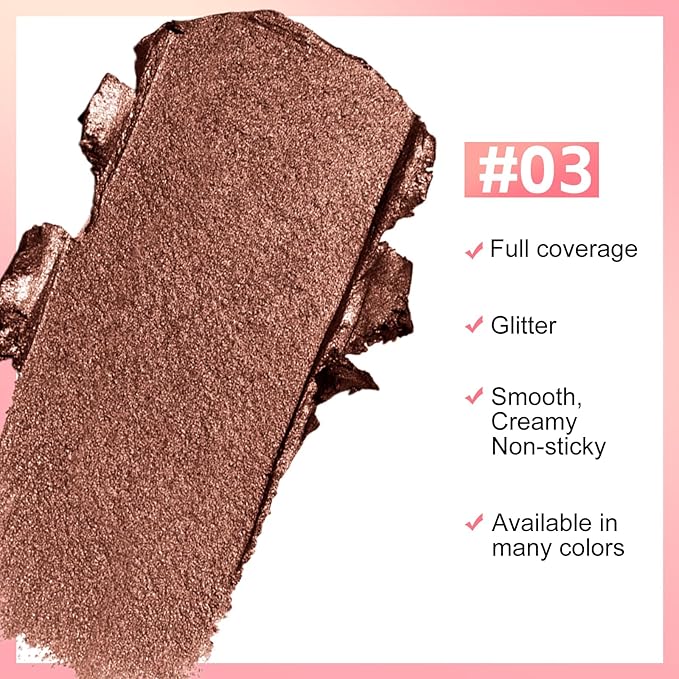 Boobeen Glitter Lipstick for Women Metallic Lip Stick Sparkling Shine Lip Makeup, Bold Smooth Lip Color High Pigment Long Lasting, Creamy Lipstick Full Coverage