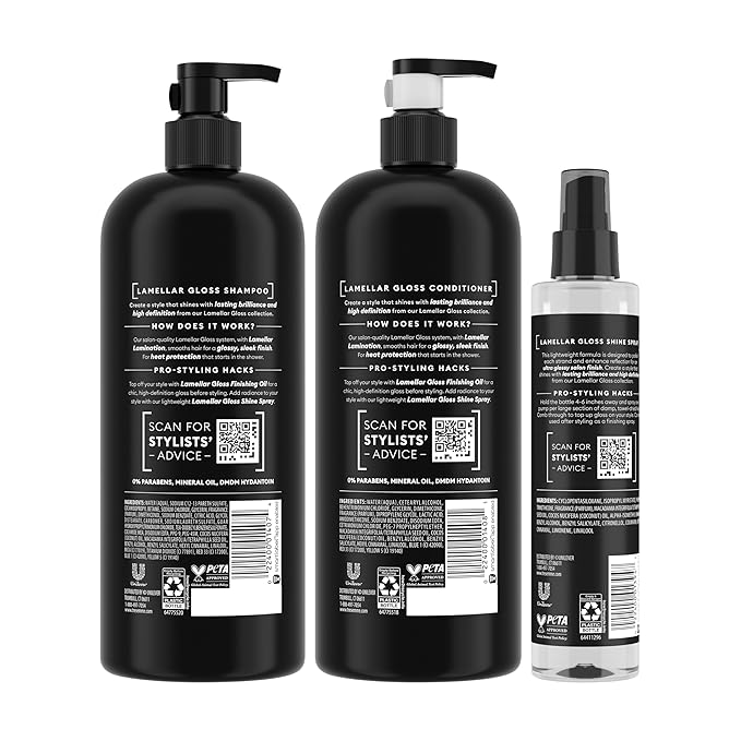 TRESemmé - Shampoo Lamellar Gloss 3 Pk Regimen Collection Pack For Brilliant Gloss & Sleek Finish Ultimate Shine 28Oz(2)and 6.1Oz