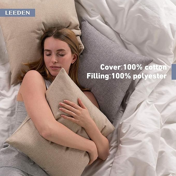 Leeden 14 x 36 Pillow Inserts (Set of 1) - Throw Pillow Inserts with 100% Cotton Cover - Rectangle Interior Sofa Pillow Inserts with Zipper for Sofa, Couch and Home Decor- White