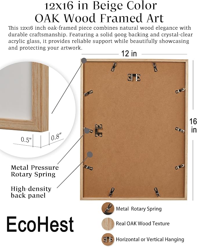 EcoHest 12x16 in Red Boots Newspaper Framed Wall Art | Natural Oak Wood Frame, Canvas Wall Art, Fashion Magazine Wall Decor for Bedroom, Apartment, Dorm Room, College Room, 1Pack