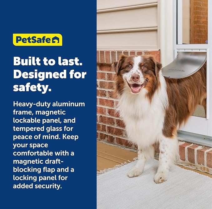 PetSafe Sliding Glass Pet Door, Aluminum Frame, Pets Up to 100 lb, Large