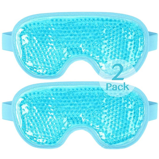 NEWGO Cooling Eye Mask for Puffy Eyes, Cold Eye Mask Eye Ice Pack for After Eyes Surgery, Tension Stress Relief, Itchy Eyes, Headaches, Dark Circles - Blue (Blue-2Pack)