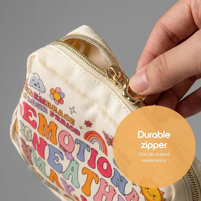 Period Bag – Compact Discreet Tampons & Pad Pouch with Waterproof Lining, Cute & Stylish Period Pouches