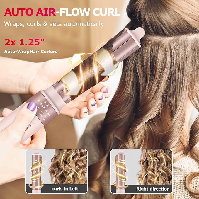 5 in 1 Hair Styler - High-Speed Air Styler, Frizz-Free Hair Brush Set, No Heat Damage Curler, Curl, Volumize, Straighten with Bag