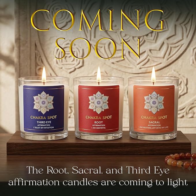 Scented Candles – Crown Chakra Candle for Spiritual Connection & Mindfulness | Rose, Frankincense, Lavender, Cedar & Patchouli, Beeswax & Coconut Blend - 8oz