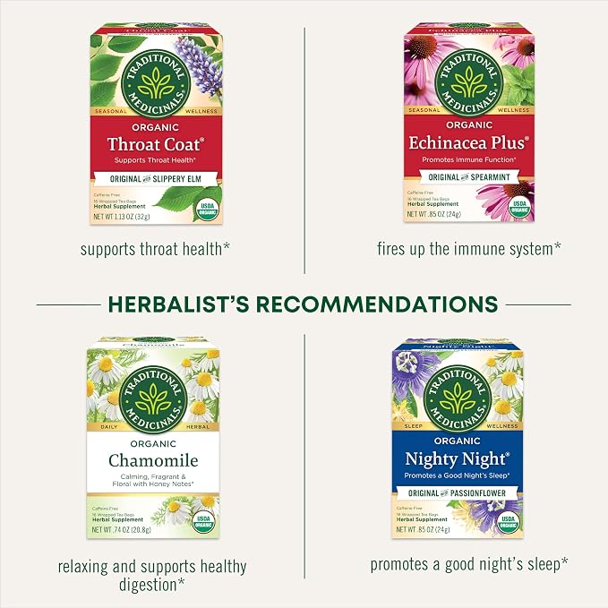 Traditional Medicinals Tea, Organic Cold Care PM, Get a Good Night's Sleep, 16 Tea Bags (Pack of 2)