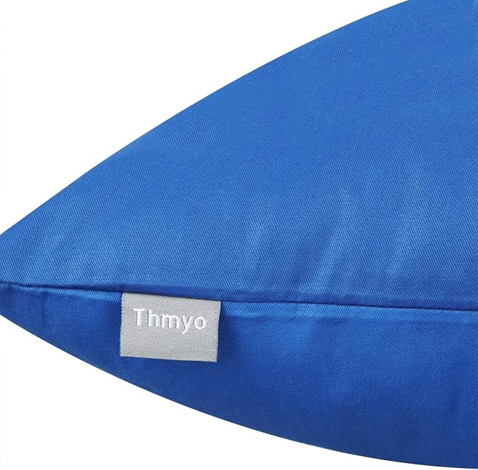 4-Pack 100% Cotton Comfortable Solid Decorative Throw Pillow Case,Thmyo Square Cushion Cover Pillowcase Sublimation Blank Pillow Covers DIY Throw Pillowcase for Sofa Bedroom(16x16 inch/ 40x40cm,Blue)