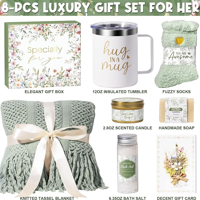 Self Care Get Well Soon Gift Baskets for Women Birthday Gifts Care Package | Sympathy Spa Gift Baskets After Surgery, Christmas Thinking of You Inspirational Gifts for Mom Her Sister Grandma Best Friend