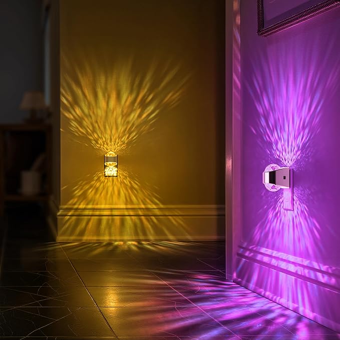 Night Lights Plug into Wall, Projector Night Light for Bedroom | Silver Night Light Projector for Kids, 9-Color RGB Galaxy Nightlight, Dusk to Dawn Sensor for Bathroom,Home Gaming Room Decor