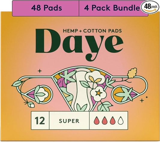 Daye Organic Hemp Fiber Menstrual Pads (Super 48)
