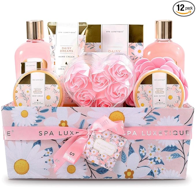 Spa Gift Baskets for Women, Spa Luxetique Bath Gift Set, 12pcs Relaxing Home Spa Kit for Women with Shower Gel, Bath Salt, Essential oil, Body Lotion, Hand Cream, Christmas Gifts for Mom