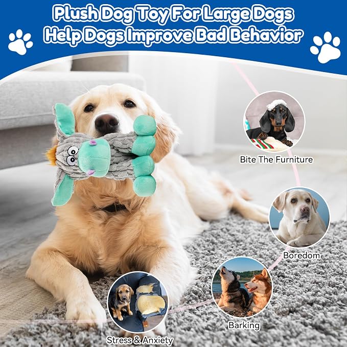 loncoldy Dog Toys, Interactive Dog Squeaky Toys, Tough Crinkle Stuffed Animal Chew Toy for Medium, Small, Puppy Breeds, Plush Toy to Keep Them Busy, Pet Toys for Dogs