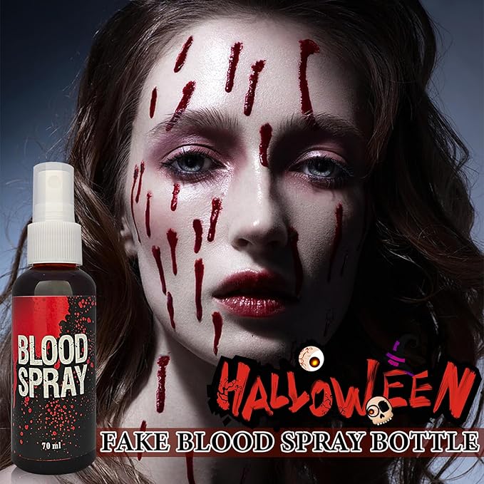 Fake Blood Spray,Fake Blood Splatter Washable Halloween Makeup Fake Blood SFX Makeup Realistic Blood for Halloween Clothes Party Cosplay Costumes Wounds