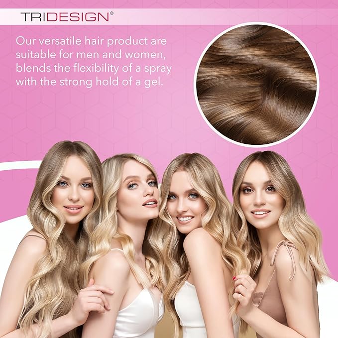 TRIDESIGN Aerogel Hairspray - Strong Hold Hair Finishing Spray for Volumizing & Control, Flexible Styling for All Hair Types, Non-Sticky and Scented - For Women and Men - Pack of 1 (10.5 Oz)