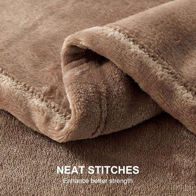 Hansleep Full Camel Fleece Blanket, Soft Flannel Bed Blanket | Fuzzy Cozy Blanket 84x90 Inches, Multi-use for Bed, Sofa, Couch, Travel, Camping, All Season Warm Lightweight Cover