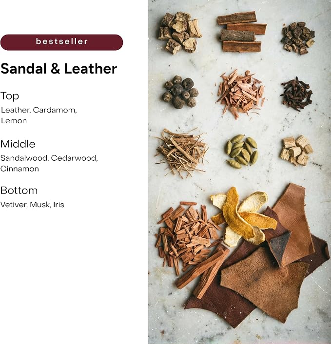 Essential Oil for Waterless Diffusers, Premium Aroma Oil for Home Scenting, Fragrance Oils for Cold Air and Ultrasonic, Pure, Hotel Luxury, Aromatherapy 3 fl oz (Sandal & Leather)