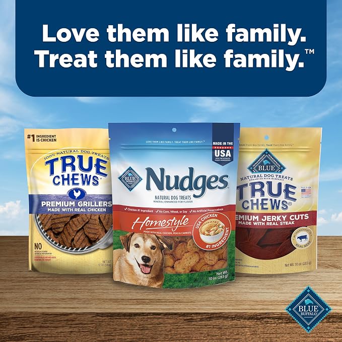 Blue Buffalo Nudges Homestyle Chicken Dog Treats, 10 oz | Chicken Pot Pie Recipe, Made in the USA, No Artificial Preservatives, Corn, Wheat, or Soy