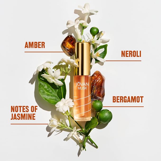Jovan Musk for Women Perfume Oil 0.33 fl oz (Pack of 1), Sexy Perfume Oil for Women, Notes of Jasmine, Amber, and Neroli, Women's Fragrance, Long Lasting, Everyday Fragrance, Travel Size