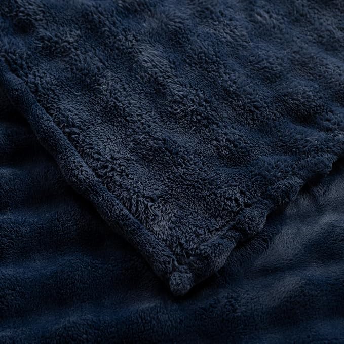 YUSOKI Luxury 3D Bubble Light Weighted Throw Blanket 2.8lb,All Ages,Home Decoration, (Navy,60 * 80inches)