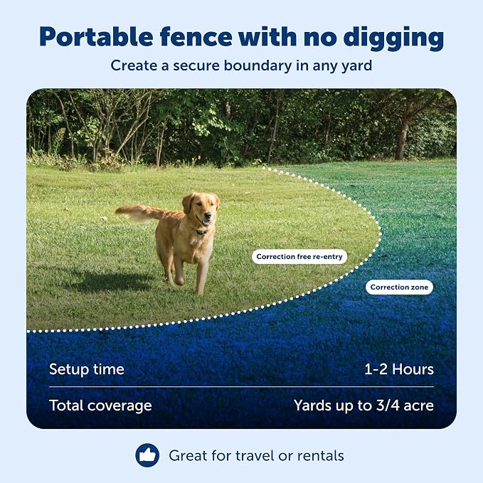 PetSafe Wireless Fence Pet Containment System, 2 Dogs, Up to 1/2 Acre | No Wire to Bury, Adjustable Circular Boundary, Kit Includes 2 Receiver Collars and Boundary Flags, Portable, Dogs 5 lb+