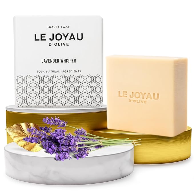 LJO Chemical-Free Soap | No Titanium Dioxide | No Artificial Perfumes | Handmade with Certified Essential Oils | All-Natural Lavender Soap Bar | Naturally Matured for 5 Months | Pack of 1