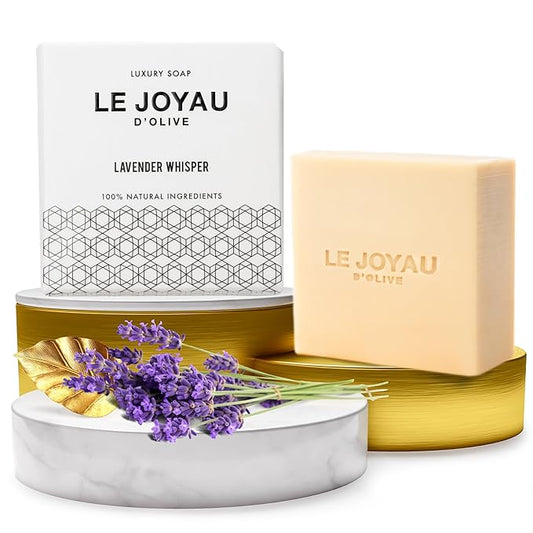 LJO Chemical-Free Soap | No Titanium Dioxide | No Artificial Perfumes | Handmade with Certified Essential Oils | All-Natural Lavender Soap Bar | Naturally Matured for 5 Months | Pack of 1