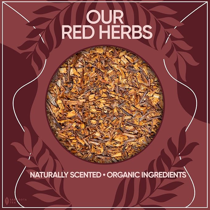 Organic Rooibos 1lb Loose Leaf Tea | 100% Pure South African Red Tea | Naturally Caffeine-Free | USDA Organic | Smooth & Earthy Flavor | Herbal Wellness | Non-GMO
