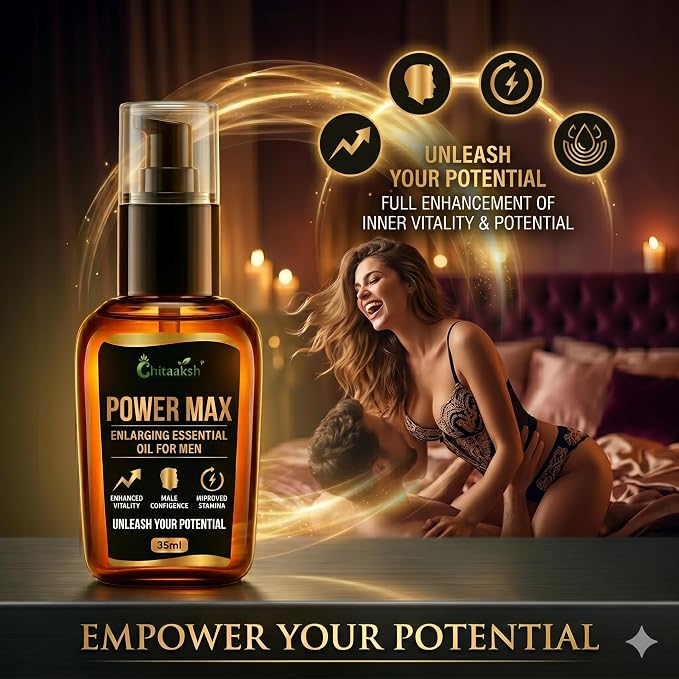 Power Max Enlarging Essential Oil for Men, Enhanced Vitality, Improved Stamina, 35ml