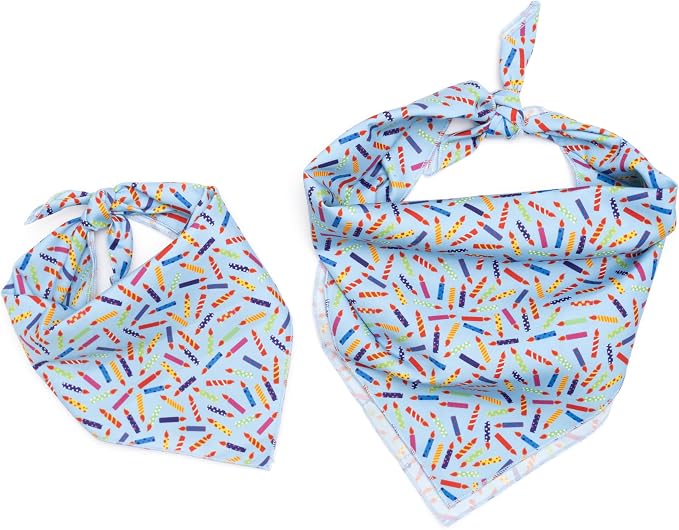 THE WORTHY DOG Icons Classic Tie-On Bandana for Dogs & Cats, Birthday