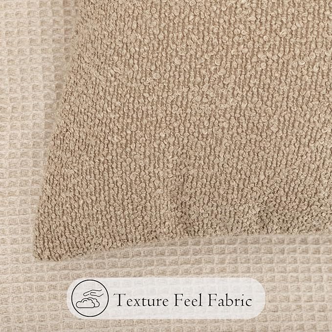JoraLion 20x54 inch Neutral Boucle Body Pillow Cover, Camel Long Pillow Cover Cozy Soft Cushion Case for Couch Sofa Bed Living Room Home Decor, Pack of 1 (Cover Only)
