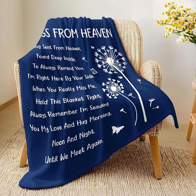 Memorial Gifts, Sympathy Gifts for Loss of Loved One, Blanket 60" x 50" | Bereavement Gifts, Grief Gifts for Women, Memorial Gifts for Loss of Mom Dad