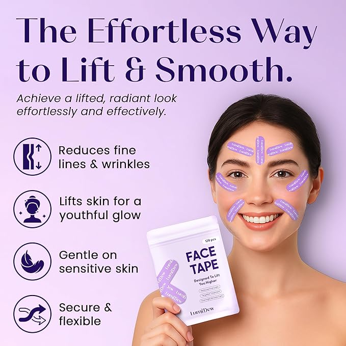 Smile Line & Anti Wrinkle Patches - Face Tape for Wrinkles, Forehead & Lips | Japanese Face Tape Lifting & Anti Wrinkle Tape for Face | Forehead Wrinkle Patches Overnight